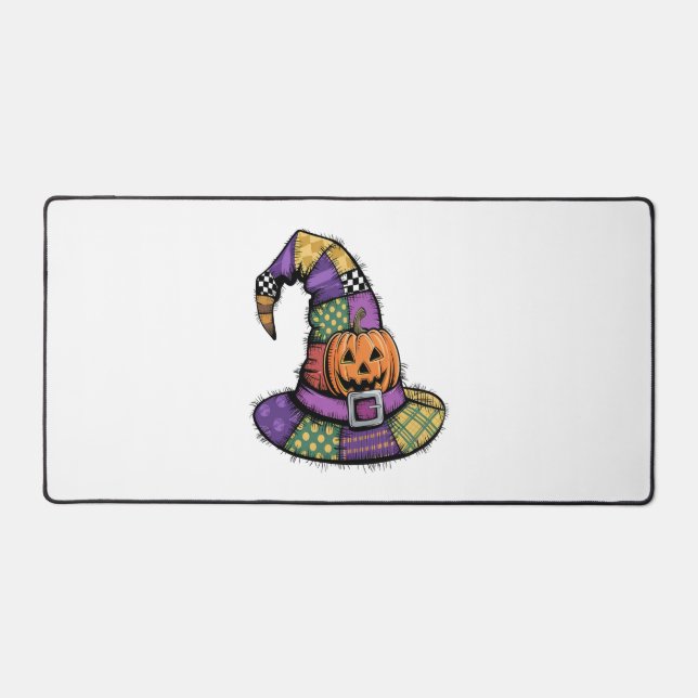 Halloween Patchwork Hexenhut Spooky Schreibtischunterlage (Vorderseite)