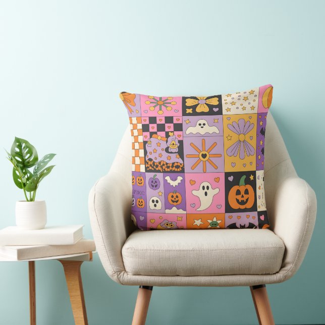 Halloween Patchwork Pattern - Feierliche Plätze Kissen (Stuhl )
