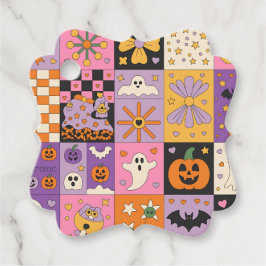 Halloween Patchwork Pattern - Feierliche Plätze mi Geschenkanhänger