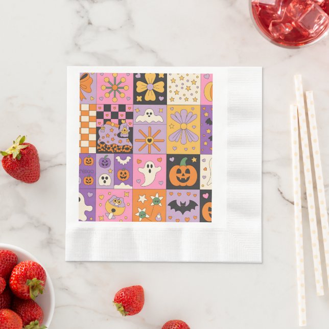 Halloween Patchwork Pattern - Feierliche Plätze mi Serviette (Beispiel)