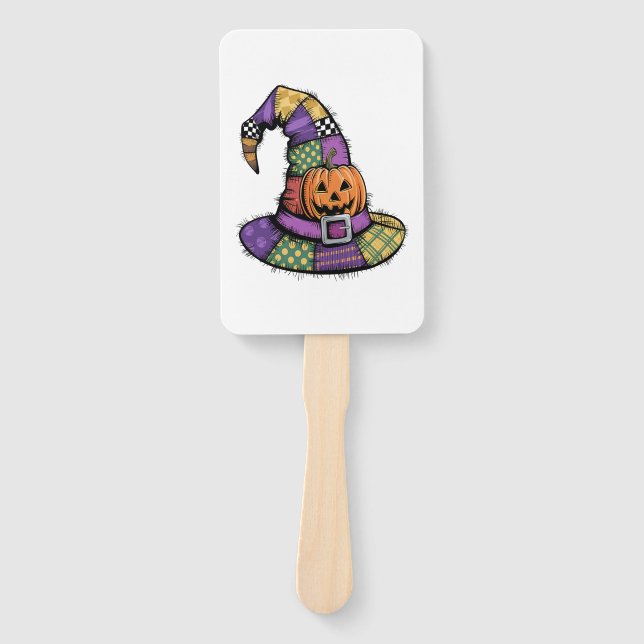 Halloween Patchwork Witch Hat Spooky Fächer (Vorderseite)