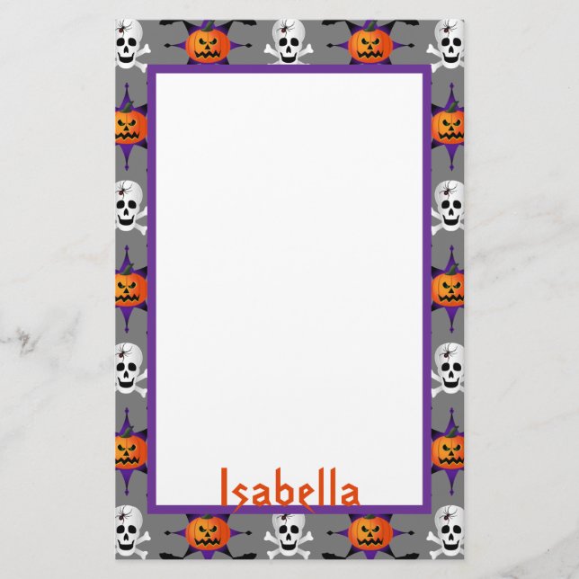 Halloween Pattern Briefpapier (Vorderseite)