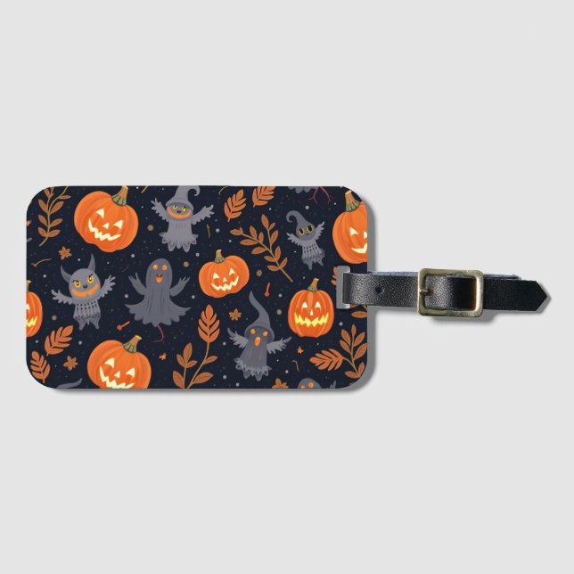 Halloween Pattern Gepäckträger Gepäckanhänger (Vorderseite (Horizontal))