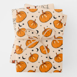 Halloween Pattern Geschenkpapier Set