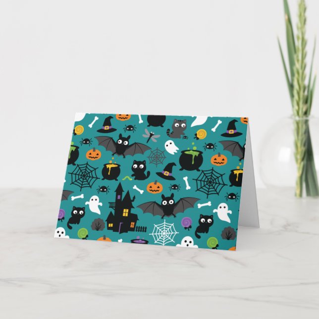 Halloween Pattern Karte (Vorderseite)