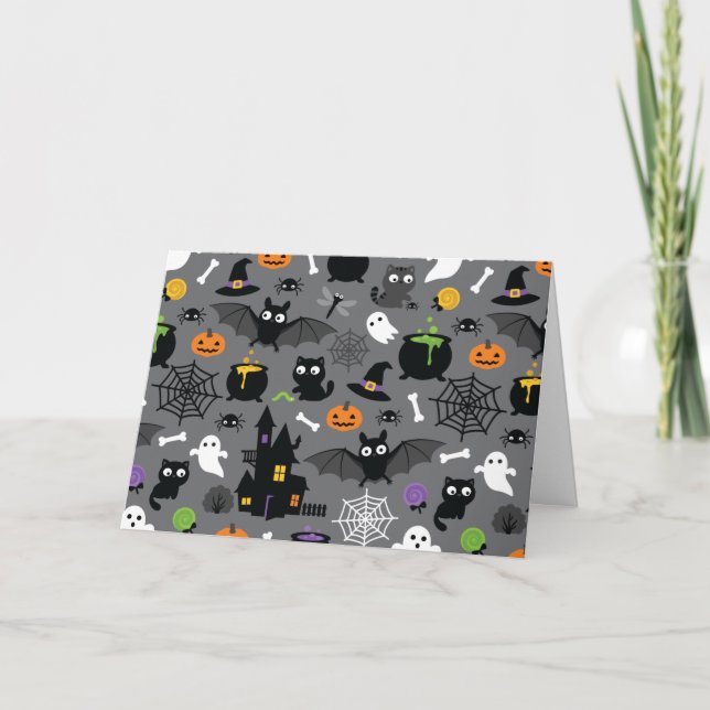 Halloween Pattern Karte (Vorderseite)