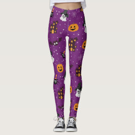 Halloween Pattern Lila Leggings