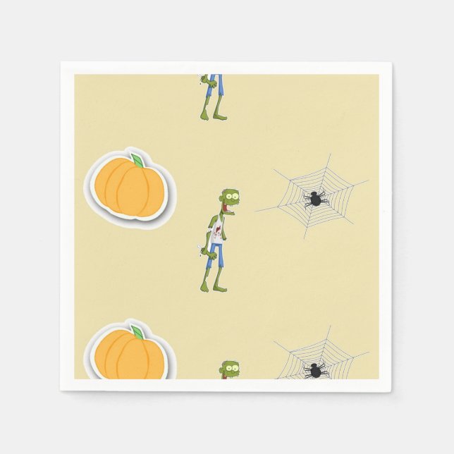 Halloween Pattern on cream Serviette (Vorderseite)