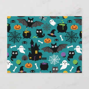 Halloween Pattern Postkarte