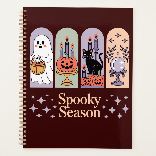 Halloween Pattern Spooky Season Planer (Vorderseite)