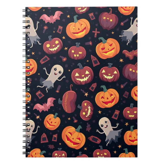 Halloween Pattern Square Note Notizblock (Vorderseite)