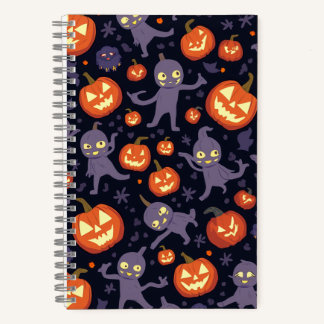 Halloween Pattern Square Note Notizbuch