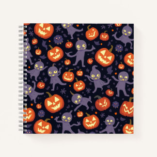 Halloween Pattern Square Note Notizbuch