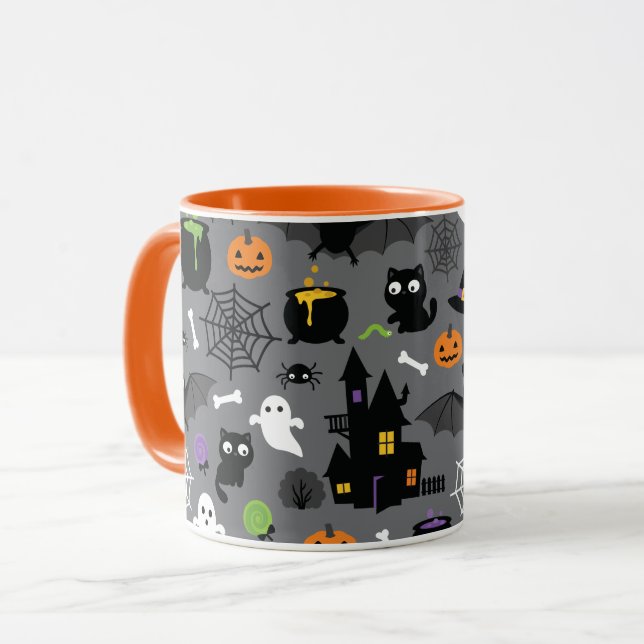 Halloween Pattern Tasse (Vorderseite Links)