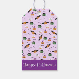 Halloween Pattern Vielen Dank Pumpkins Lila Geschenkanhänger