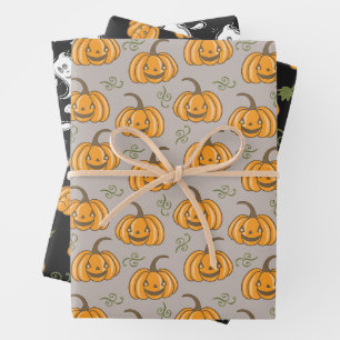 Halloween Patterns Geister und Kürpen Geschenkpapier Set