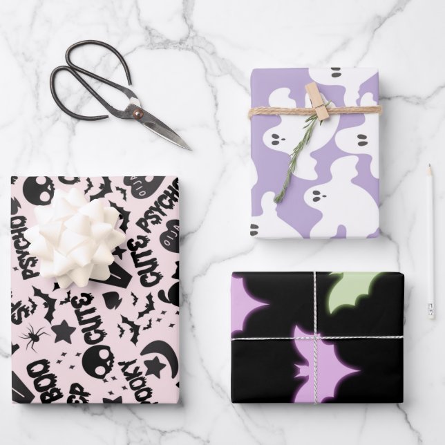 Halloween Patterns Geschenkpapier Set (Vorderseite)