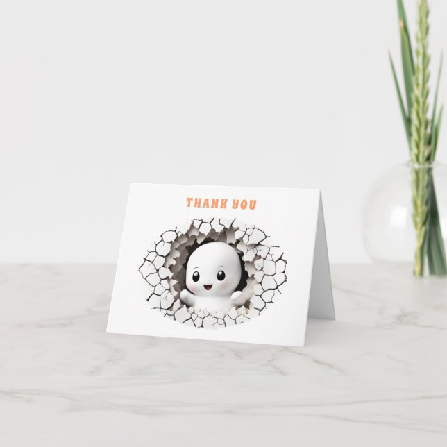 Halloween Peeking Boo Baby shower Carte de remerci (Devant)