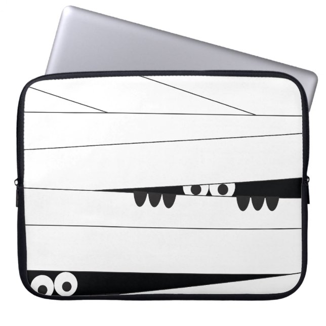 Halloween Peeking Mummy Laptopschutzhülle (Vorderseite)