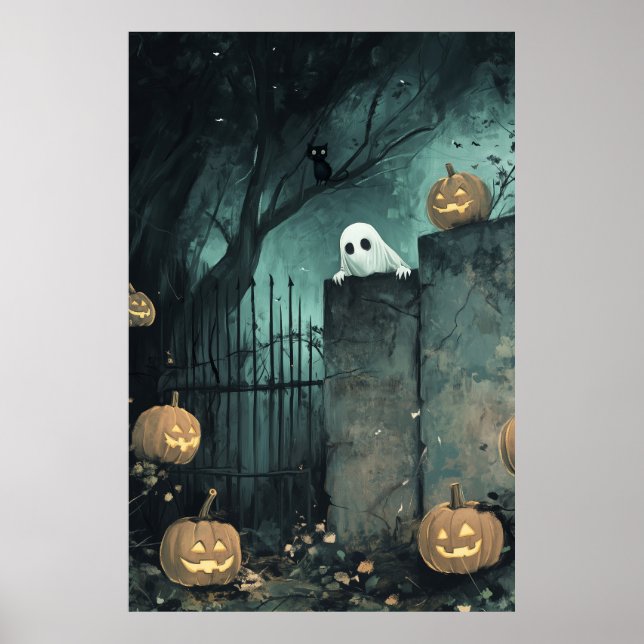 Halloween Peeping Ghost Poster (Vorne)