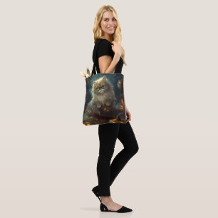 Halloween Persische Katze mit Kürbiskugeln Beängst Tasche