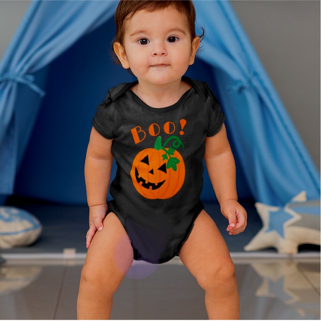 Halloween Personalisiert Kürbislaterne Boo Baby Strampler (Lots of styles and sizes available! Personalize it!)