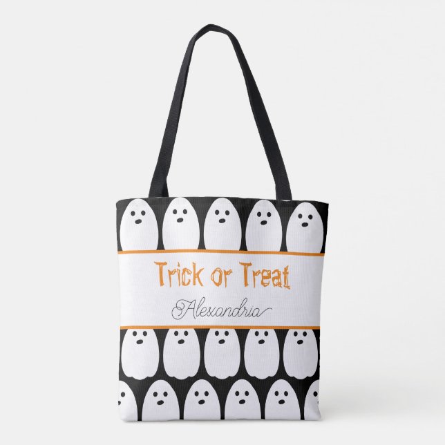 Halloween Personalisiert Niedlich Ghosts Trick ode Tasche (Rückseite)
