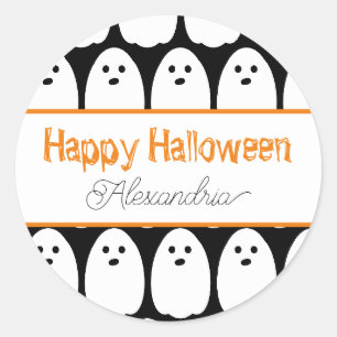 Halloween Personalisierte Niedliche Geister Runder Aufkleber
