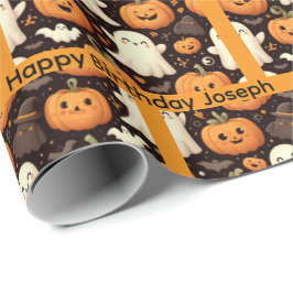 Halloween Personalize Name Boy oder Girl Geschenkpapier