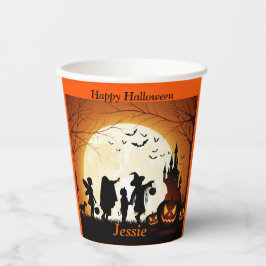 Halloween Personalize Name Kids Party Pappbecher