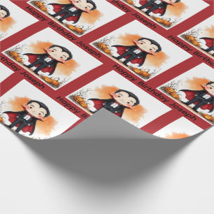 Halloween Personalize Name Vampire Boy's Geschenkpapier