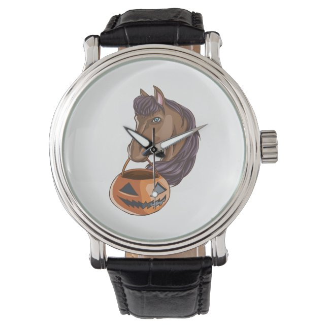 Halloween Pferd Armbanduhr (Vorderseite)