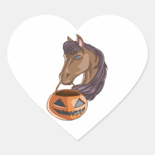 Halloween Pferd Herz-Aufkleber