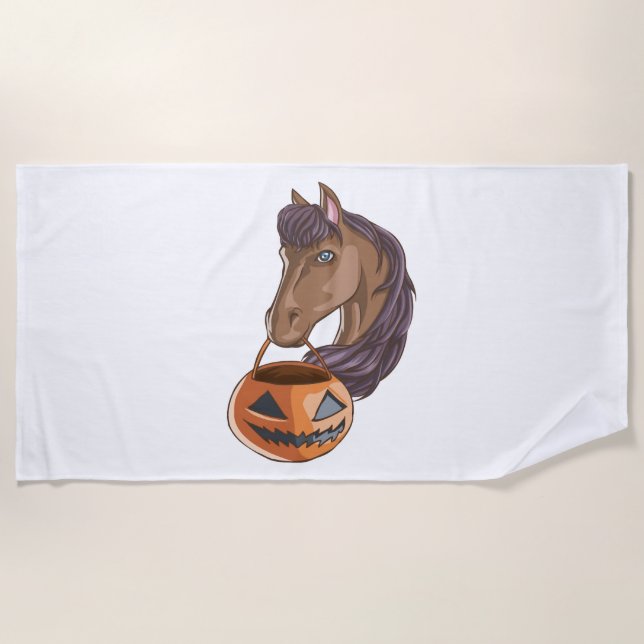 Halloween Pferd Strandtuch (Vorderseite)