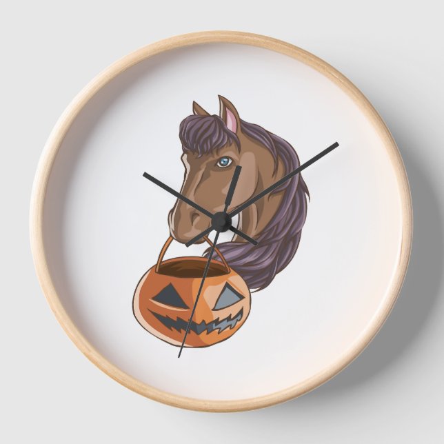 Halloween Pferd Uhr (Vorderseite)