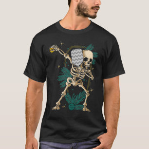 Halloween Pickleball Kostüm Dabbing Skelettkick T-Shirt