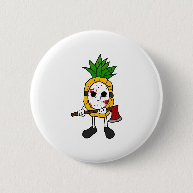Halloween Pineaple Button (Vorderseite)