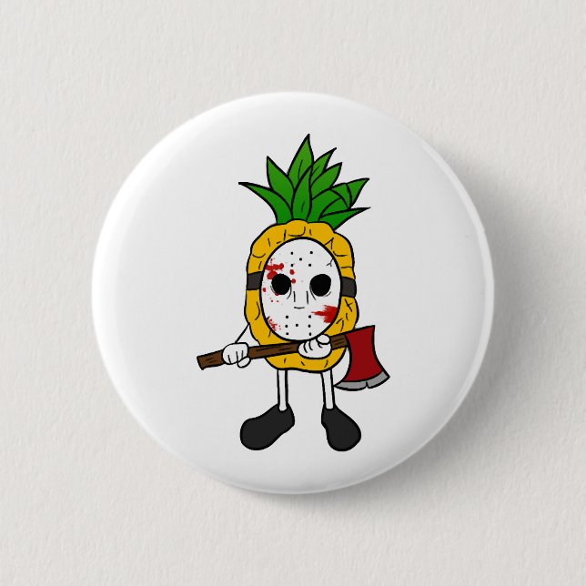 Halloween Pineaple Button (Vorderseite)
