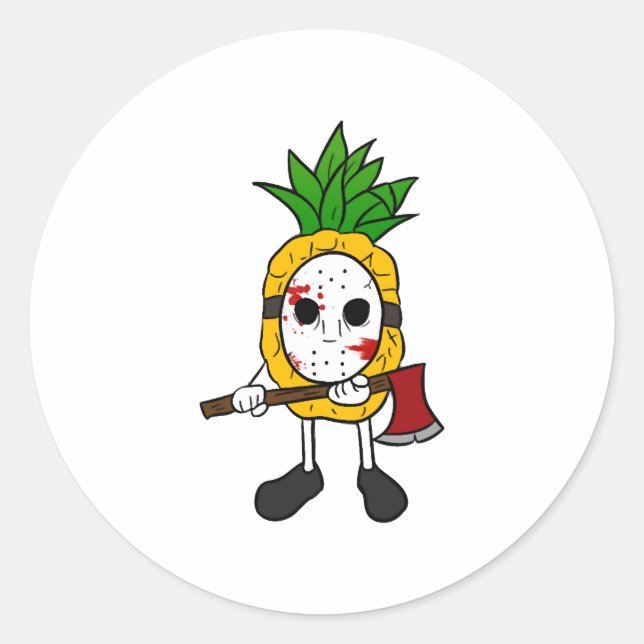 Halloween Pineaple Runder Aufkleber (Vorderseite)