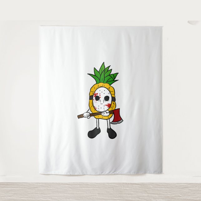 Halloween Pineaple Wandteppich (Vorderseite)