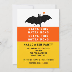 Halloween-Ping-Pong-Party-Einladungen Einladung
