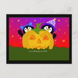 Halloween Pinguine Feiertagspostkarte