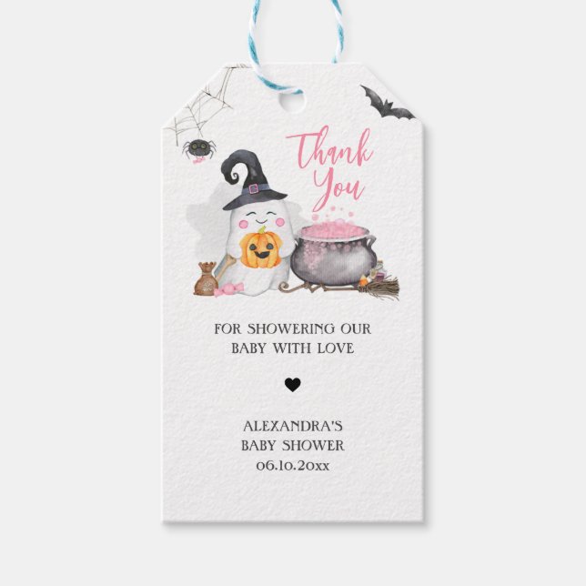 Halloween Pink Baby bricht die Liebesmarken Geschenkanhänger (Vorderseite)