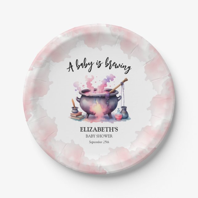 Halloween Pink Baby ist eine Baby-Dusche Pappteller (Vorderseite)