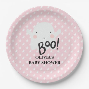 Halloween Pink Baby Shower Kleiner Boo Geist Pappteller