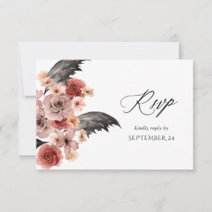 Halloween Pink & Black Floral w UAWG RSVP Karte