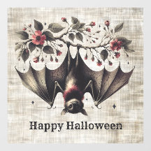 Halloween Pink Blume Evil Bat Green Blätter