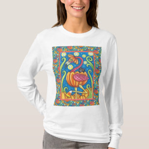 HALLOWEEN PINK FLAMINGO & SCHWARZE KATZE IN PUMPKI T-Shirt