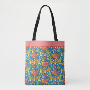HALLOWEEN PINK FLAMINGO & SCHWARZE KATZE IN PUMPKI TASCHE