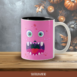 Halloween Pink Happy Monster Coffee Mug Zweifarbige Tasse